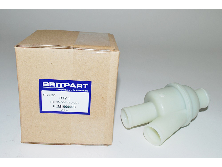 LAND ROVER DEFENDER TD4 / TD5 1999-2010 & DISCOVERY 2 1999-2004 THERMOSTAT AND HOUSING NEW OEM BRITPART PART NUMBER: PEM100990 / PEL100500